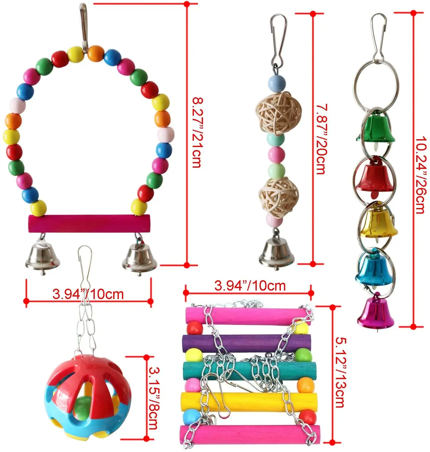 Bird Swing Chewing Toys- Parrot Hammock Bell Toys Suitable for Small Parakeets