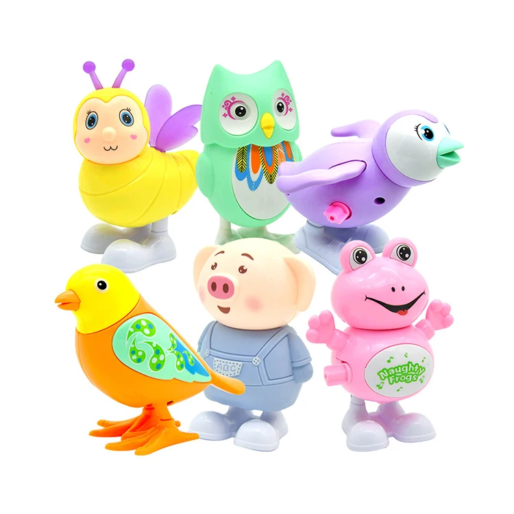 High Quality New Colorful Cartoon Animals Wind Up Toys Cheap Plastic Clockwork Toy Wind Up Toys