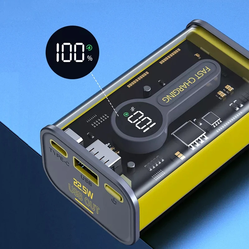 2023 New Transparent Outdoor Portable Magnetic Wireless Charging Power Banks 10000Mah 20000Mah Power Bank