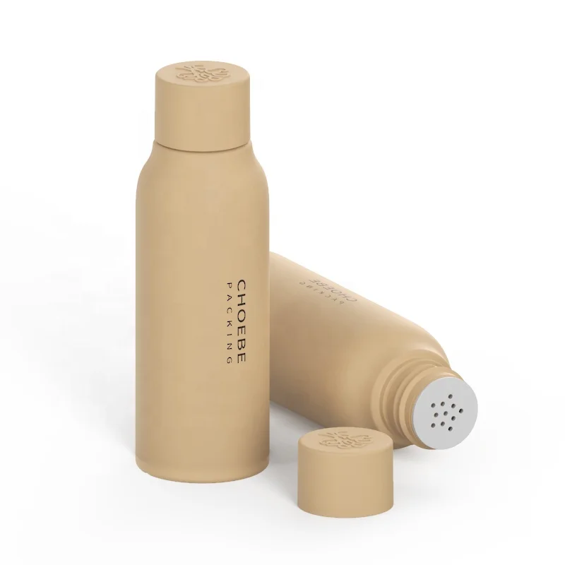 Choebe Cylinder 3oz 50ml HDPE soft touch matte squeezable plastic powder dry shampoo bottle 40 gram cosmetic packaging