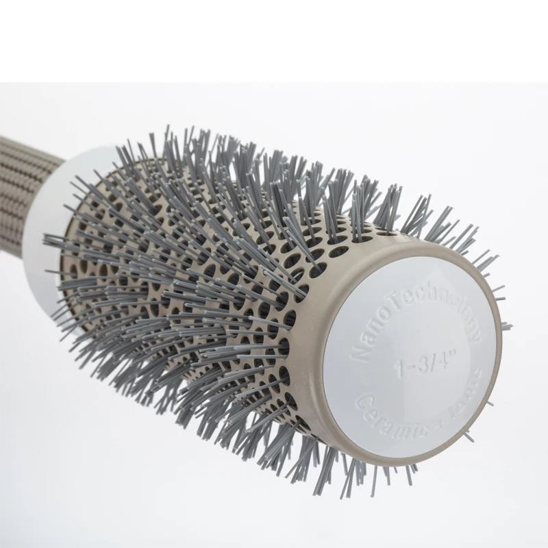 Wholesale gray aluminum tube ceramic curling comb thermally conductive fluffy air volume styling hairdressing comb tool