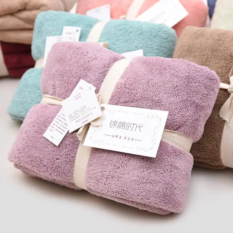 Factory Quick Dry Terry Towel Best Soft Spa Body Wrap thick Coral Fleece Beach towel absorbent towel