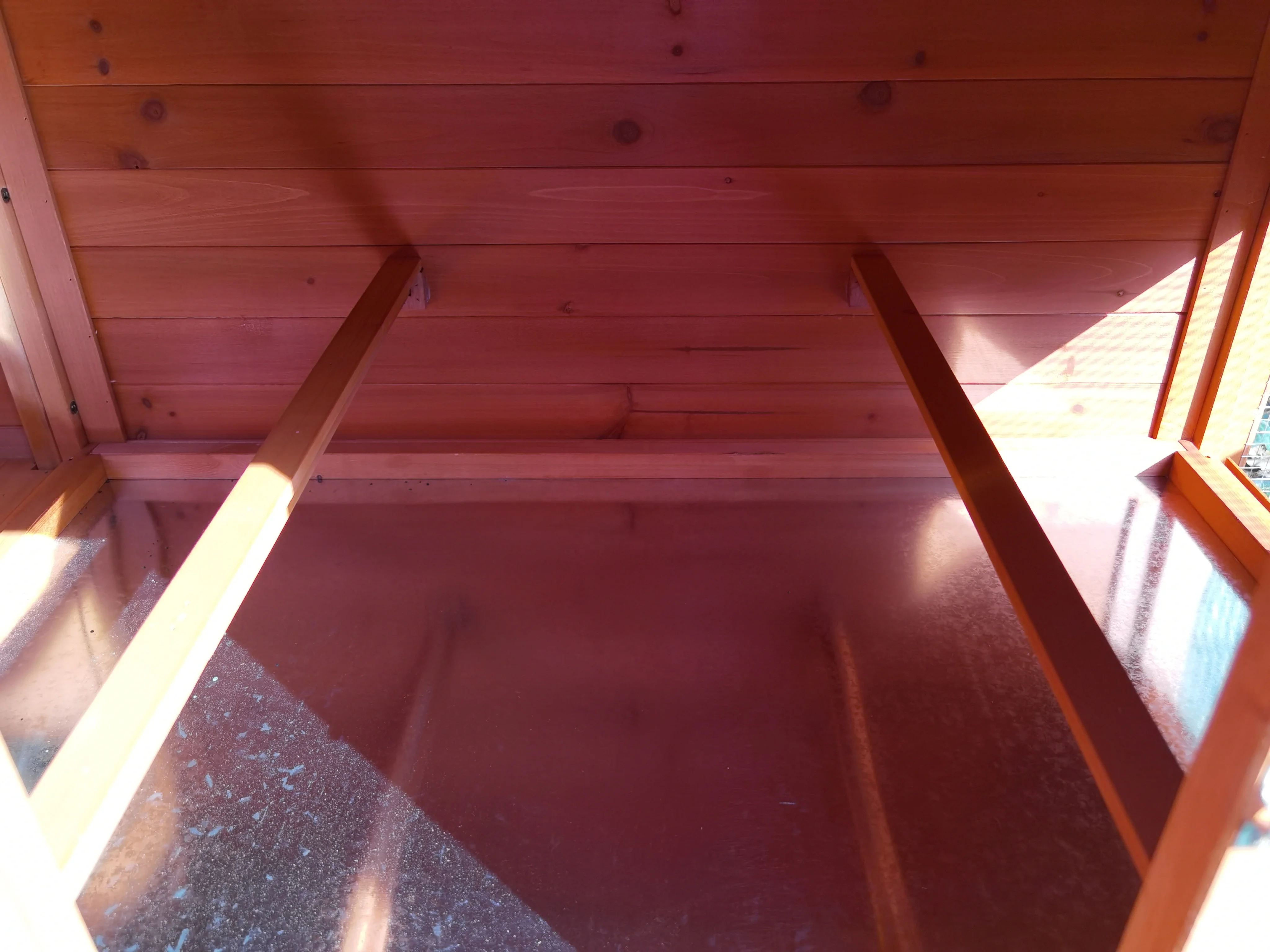 wooden chicken coop with wheels