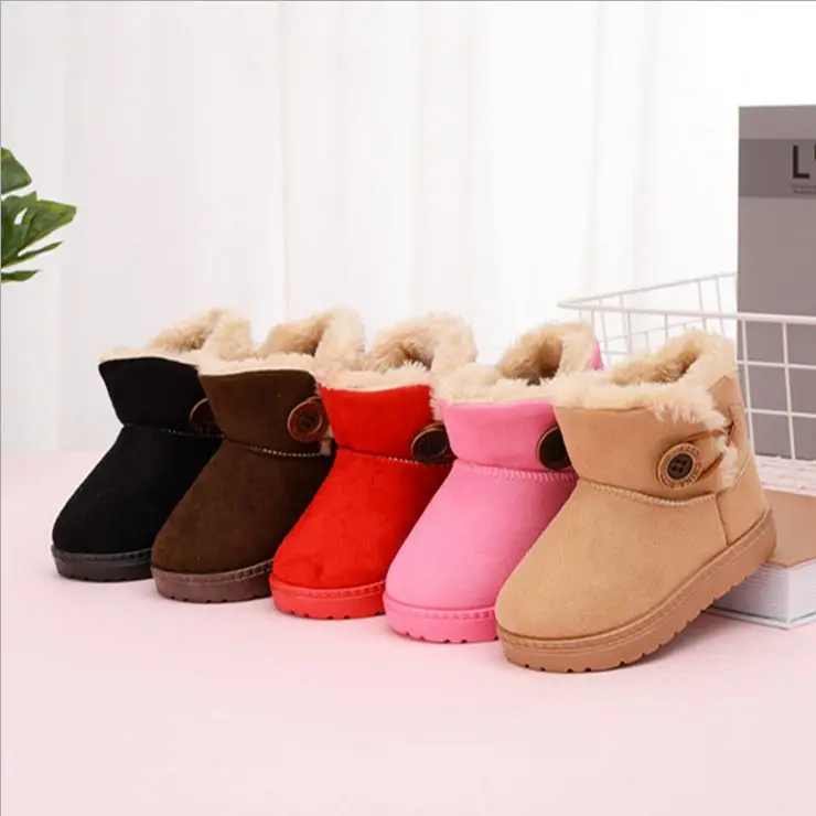 Детские теплые сапоги для девочек, зимние сапоги для мальчиков и девочек, детские замшевые сапоги из ткани, детская обувь