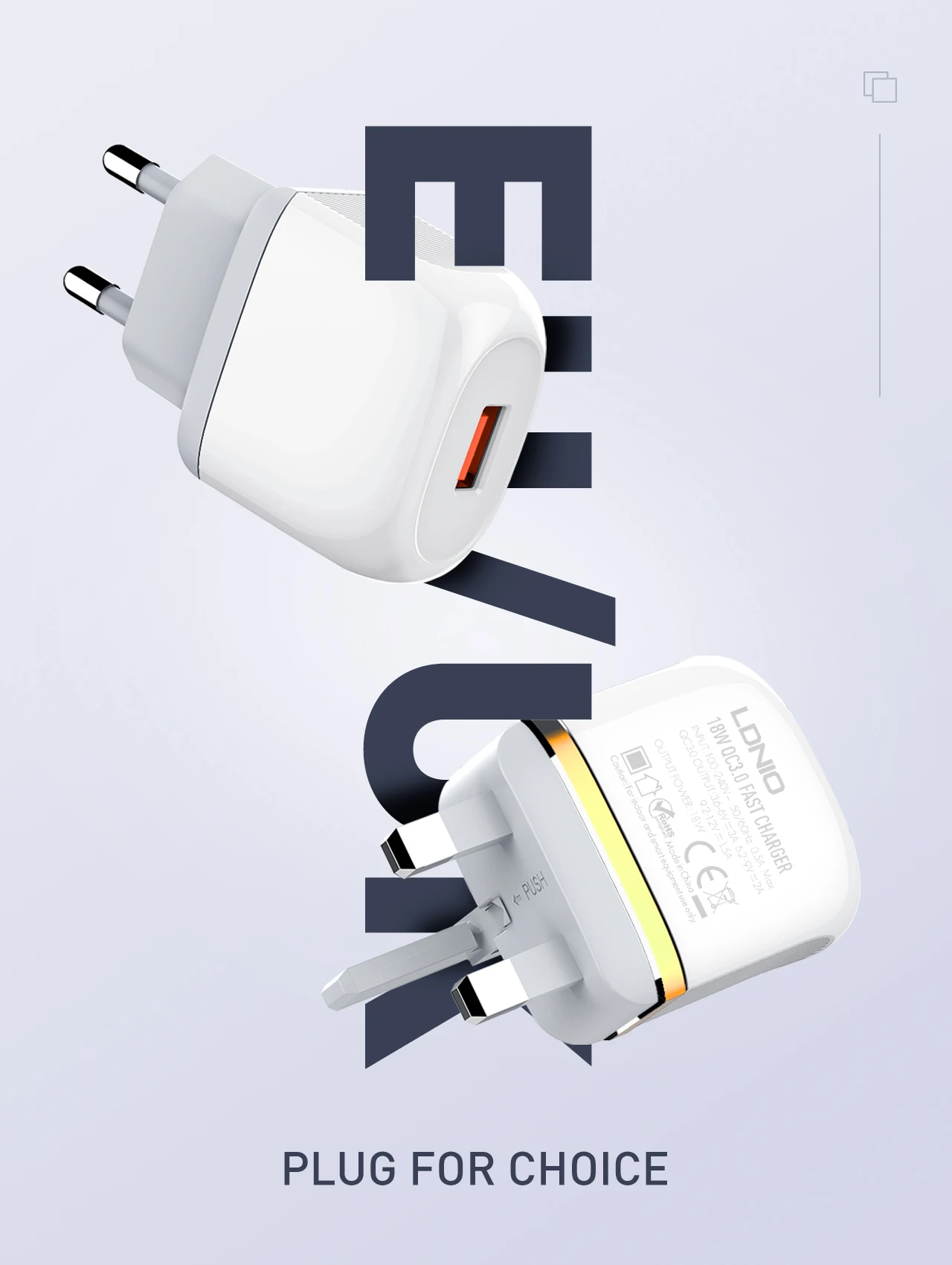 QC3.0 Fast Charging Wall chager 