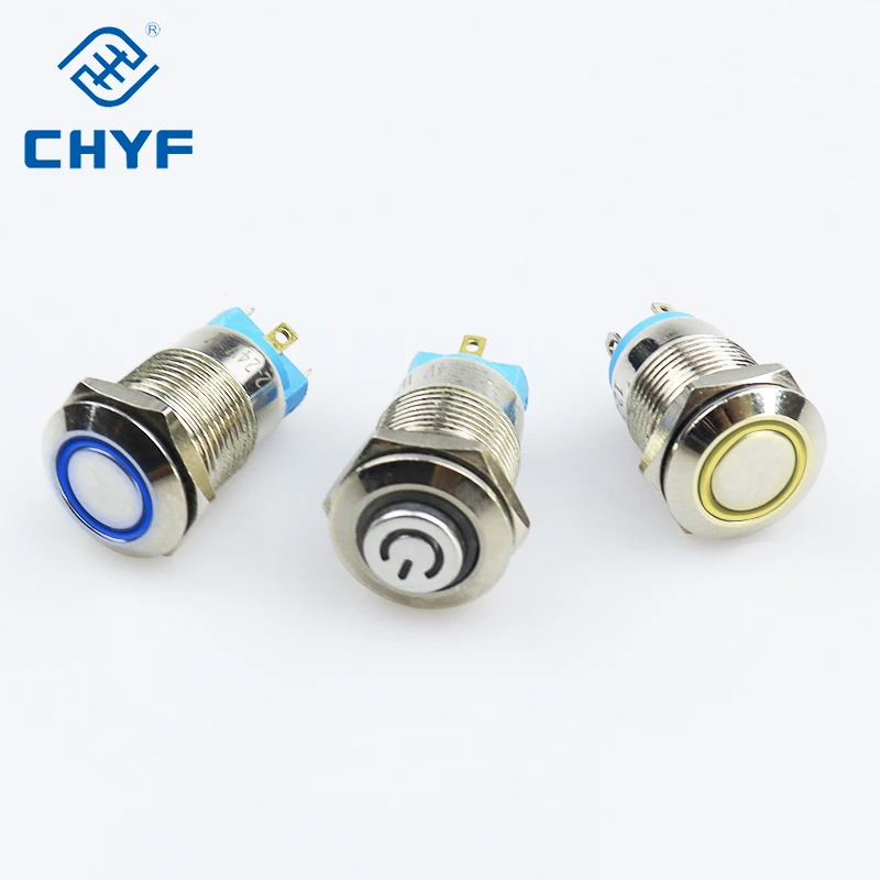 12mm Screw Terminal Momentary Push Button Switch Horn Button Switch with hardness and connector