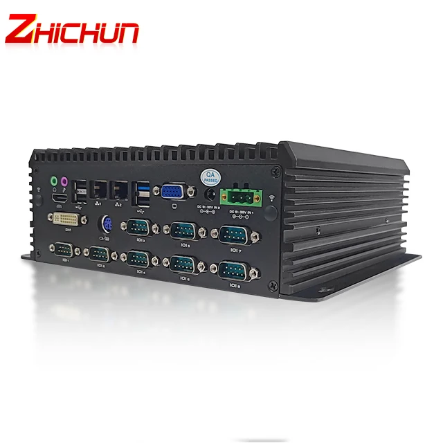 ZHICHUN M696 10*COM(4*RS485+6*RS232)  2*LAN 7*USB 1*VGA 1*HDMl 1*DVI 1*PS/2  I5-7360U Embedded fanless Industrial PC