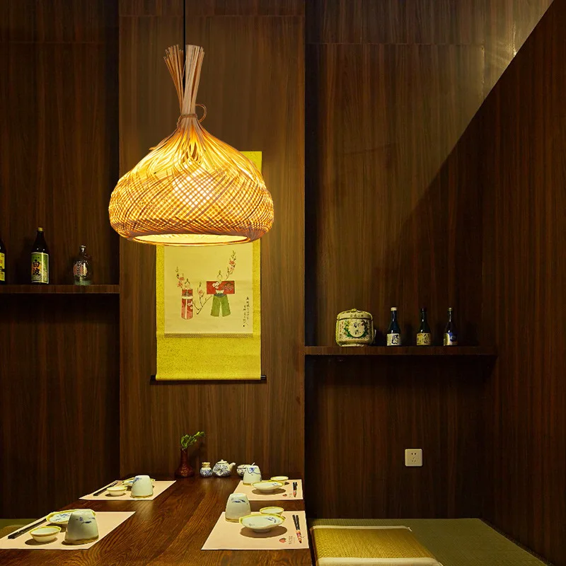 Hot Style Bamboo Lampshades Pendant Lamp Ceiling Lamp Handcrafted Convenient Home Decor Luxury