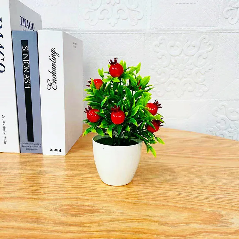 Simulated Fruit Potted Artificial Flower Potted Artificial Flower Foam Fruit Pomegranate Simulated Pepper Wholesale