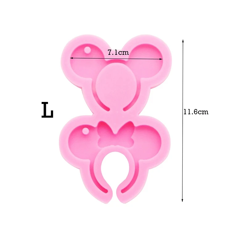 S682 Ready to ship Shiny silicone mini mouse headband shaped keychain mold