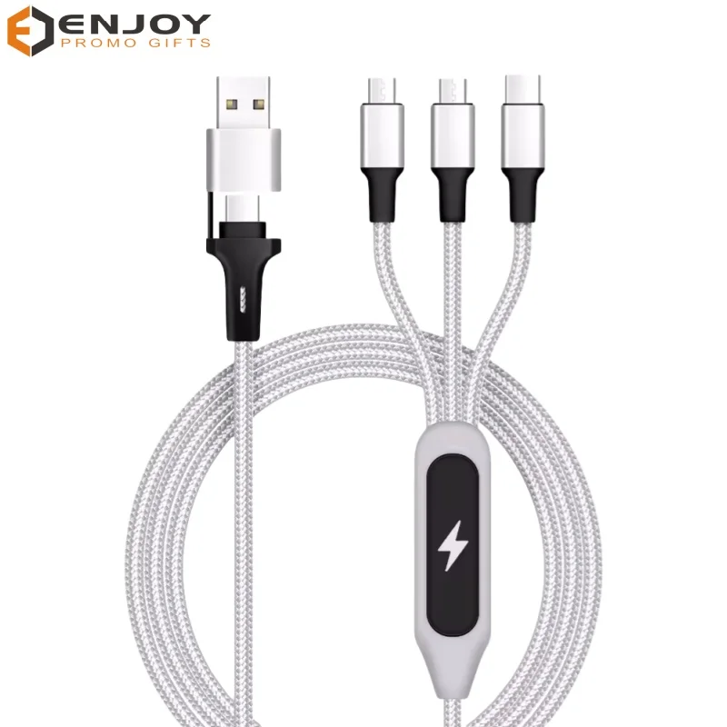 Promotional & Business Gifts  New Product Ideas Gift Items 5 in1 nylon charging cable.