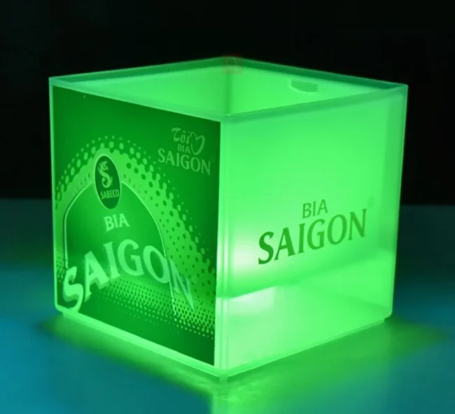 LED large plastic ice bucket for beer wine champagne