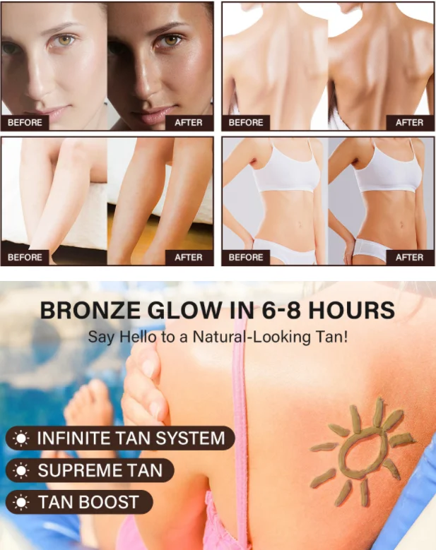 Self Tanner Private Label 100% Natural Sunless Cruelty Free Mini Dark Tan Mousse with Tanning Lotions