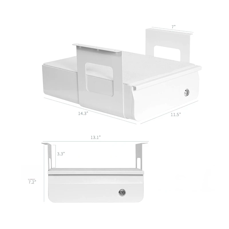 Under Desk Storage Drawer Office Under Desk Drawer Organizer Custom White Slide Out With Lock Mounts To Desktop