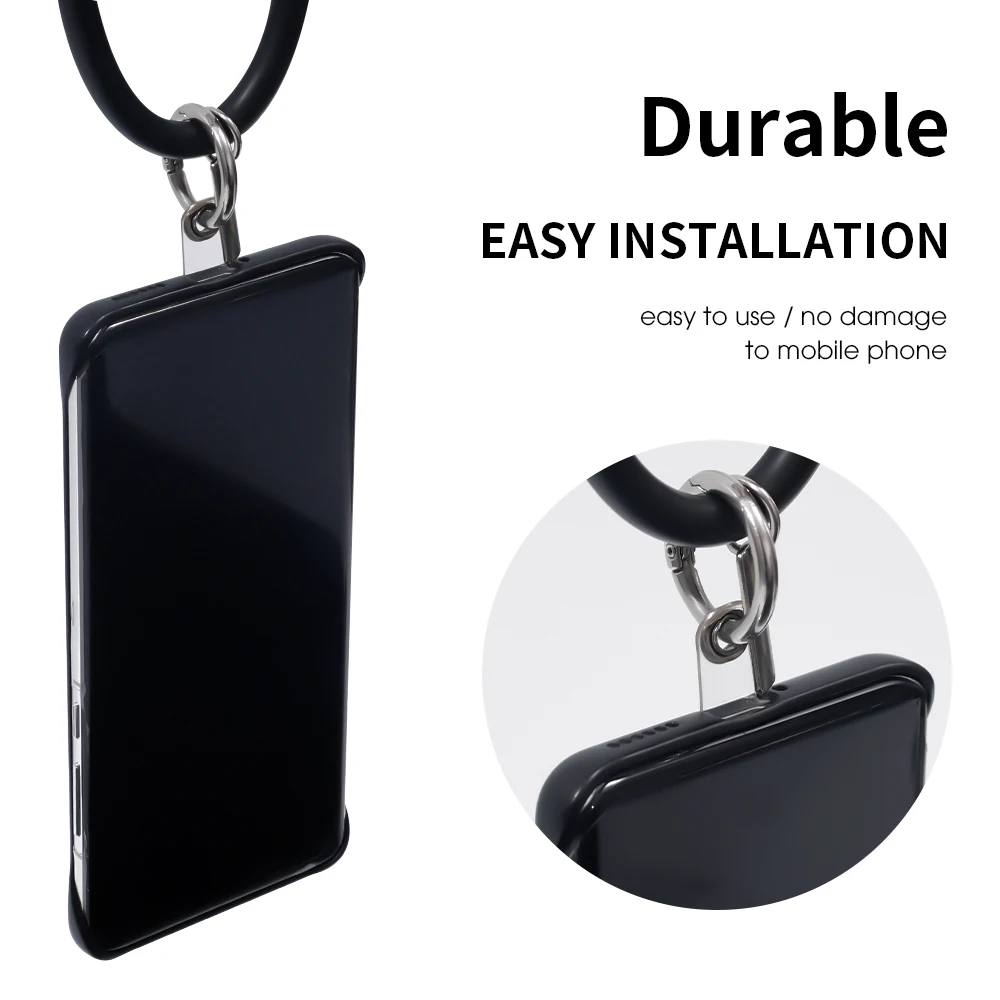 Transparent Mobile Phone Lanyard Strap Patch Card Matte Clear Replacement Fixed Card With Lanyard Hole Tether Tab