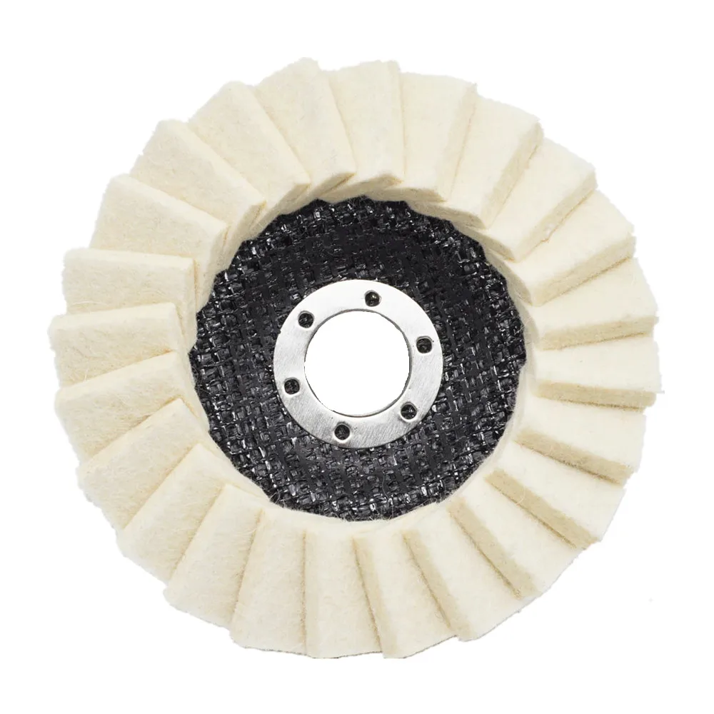 Hot sale abrsive fiberglass/plastic backing felt disc white wool felt flap disc for metal polishing