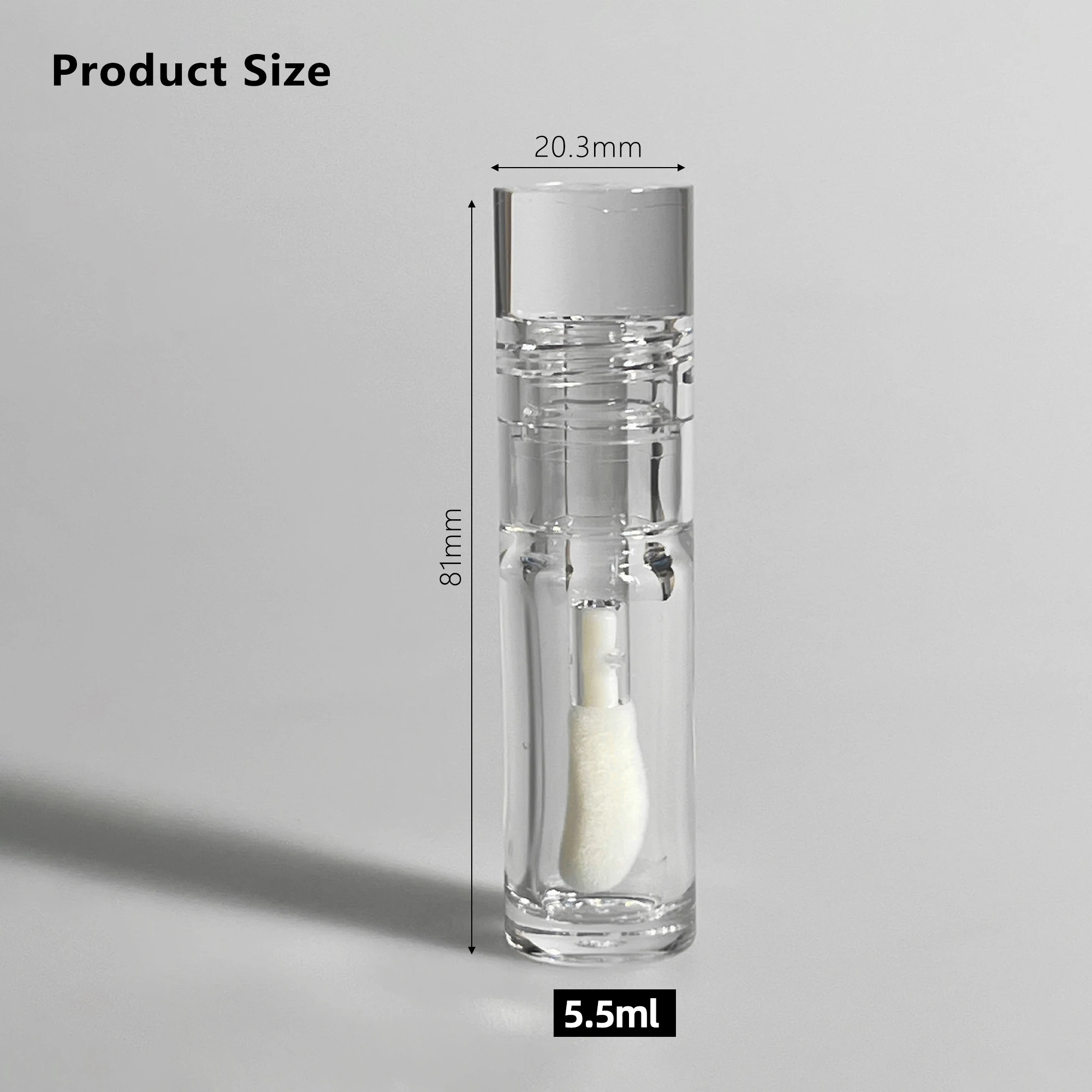 Low MOQ 5.5ml Wholesale Round Lip Gloss Tube Empty Clear Lipstick Container Transparent Liquid Blush Container With Big Brush