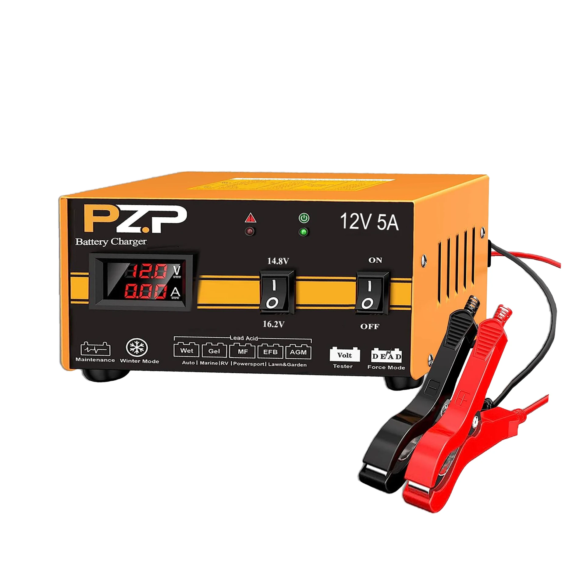 China Factory Manufacture 12V 5A Smart Automotive Trickle Charger and Maintainer Quick Charging Car Battery Charger