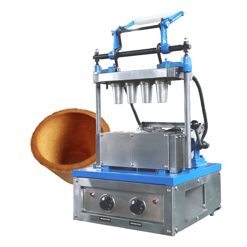 Automatic Ice Cream Cone Muffin Making Eatable Edible Biscuits Coffee Cup Cake Tartlet Eggtart Shell Waffle Maker Machine