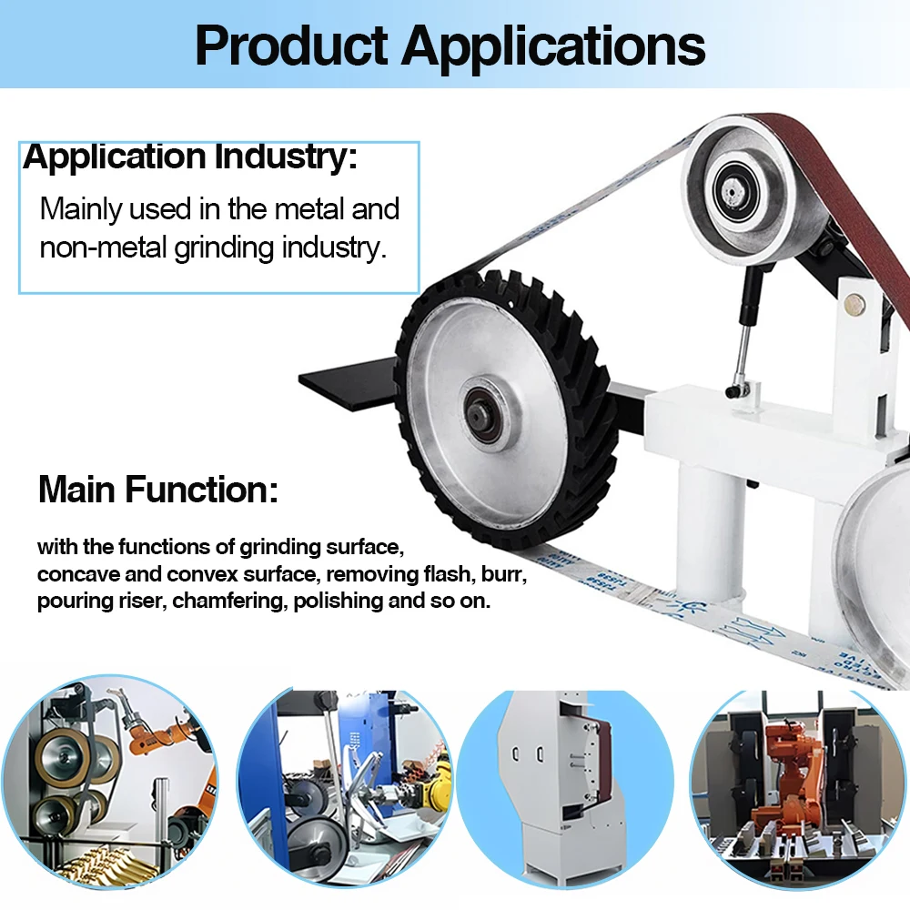 ruizuan Customized size Serrated Rubber Contact Wheel Belt Grinder Rubber Wheel Bearing Belt Grinder Wheel for Sander Machine