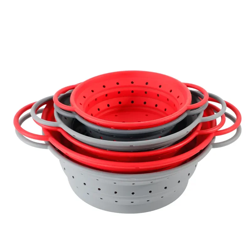 Certified BPA Free New Design Reusable Silicone Colander Food Grade Silicone Colander