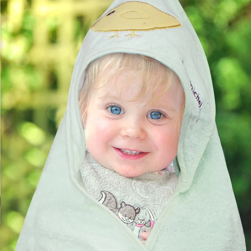 Factory custom 100% cotton baby hooded bath towel for kids
