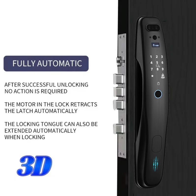 Anti theft Full automatic access tuya wifi digital Face recognition unlock Cat Eye Camera smart door lock