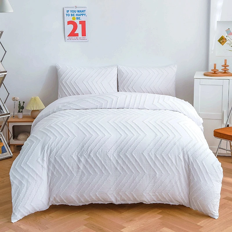 Grey boho queen king size embroidery bed sheet set design modern 3pcs basics luxury bedding set bed duvet covers set