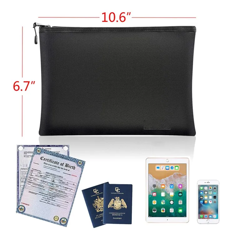 
Water resistant safe fireproof money bag document bag 