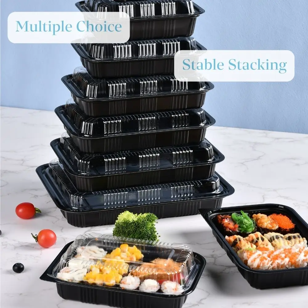 Competitive Price Japanese Plastic Food Container Disposable Take Out togo Meal Prep Plastic Packaging Box for Food