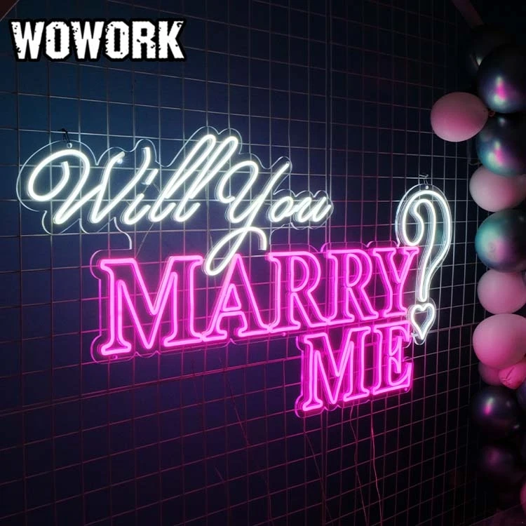 Оптовая продажа 2023 неоновые вывески WOWORK на заказ для украшения свадебной вечеринки