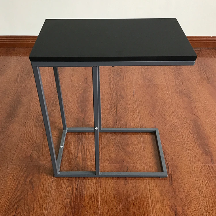 
Modern metal legs MDF top movable over bed computer side table 