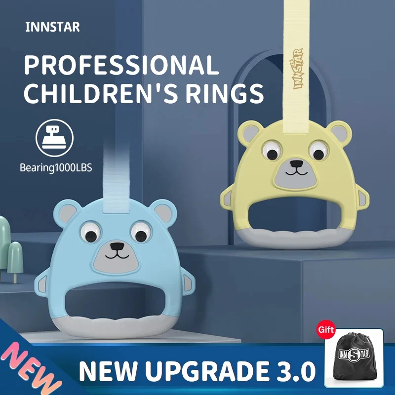 Innstar Core Strength Exercise Gymnastic Fitness Rings Wooden Birch Eco-friendly Training Rings with Adjustable Straps Gym Ring
