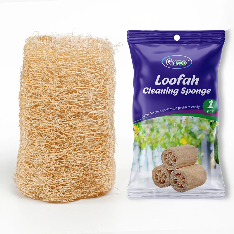 Eco-friendly non-scratch bathing sponge biodegradable luffa shower sponge natural loofah sponge for kitchen cleaning