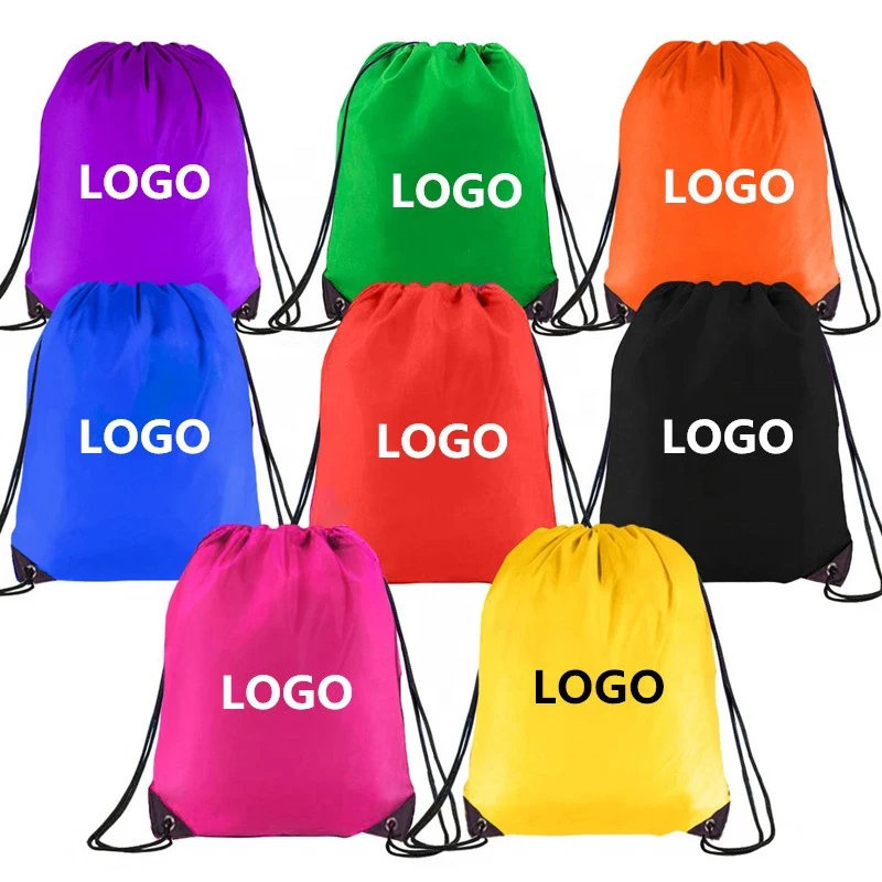 Hot Sale Cheap Drawstring Gift Bags Promotional Custom Logo Drawstring Bag Waterproof Polyester Drawstring Bag