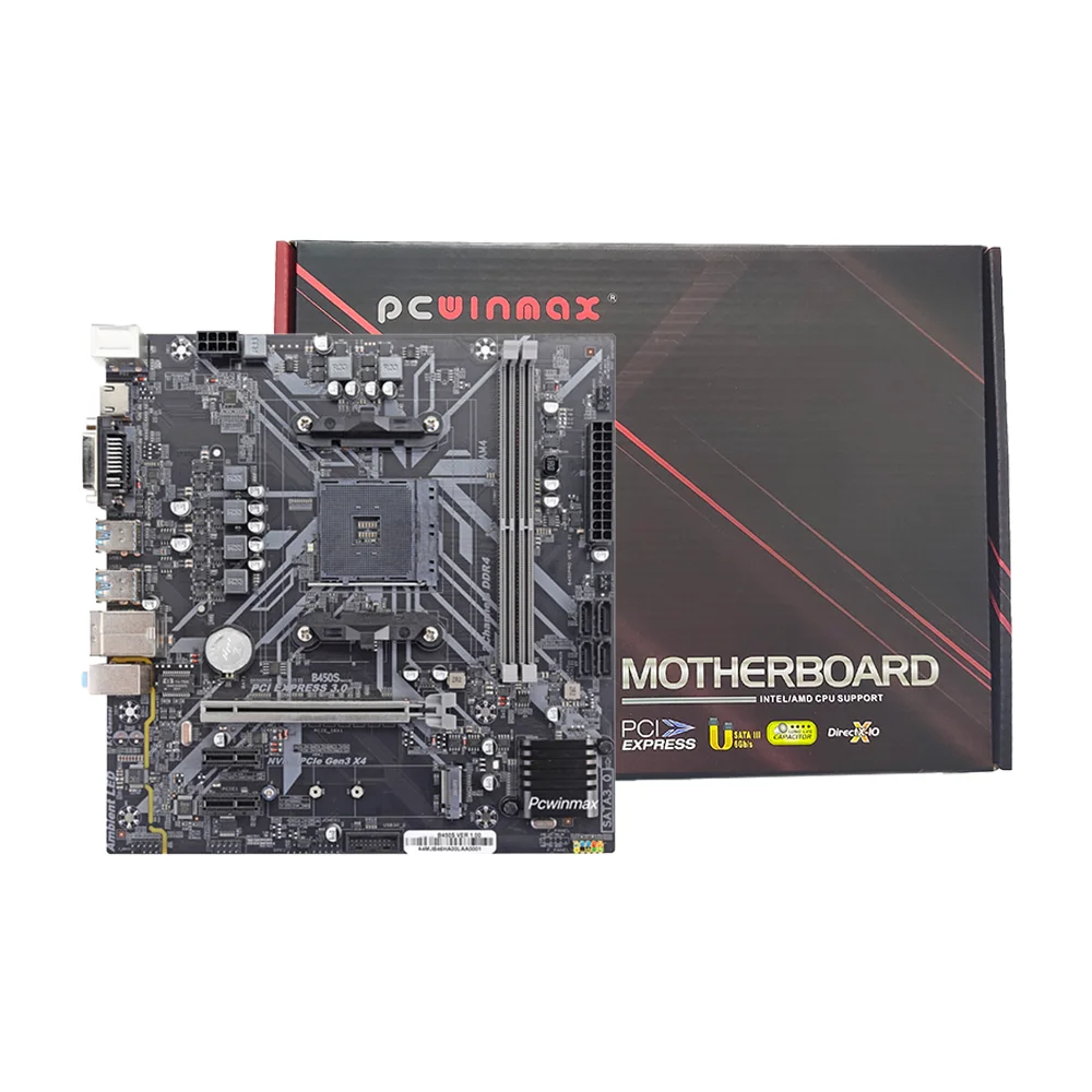 PCWINMAX, оптовая продажа, B450 AM4 Micro ATX DDR4 i3 i5 i7, игровая материнская плата, настольная, B450M, OEM, пользовательская материнская плата