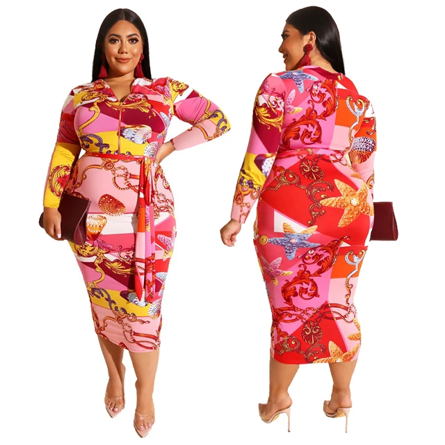 
Venta al por mayor de vestidos largos de talla grande de fiesta para mujeres de manga larga africana de Otono Invierno pa 