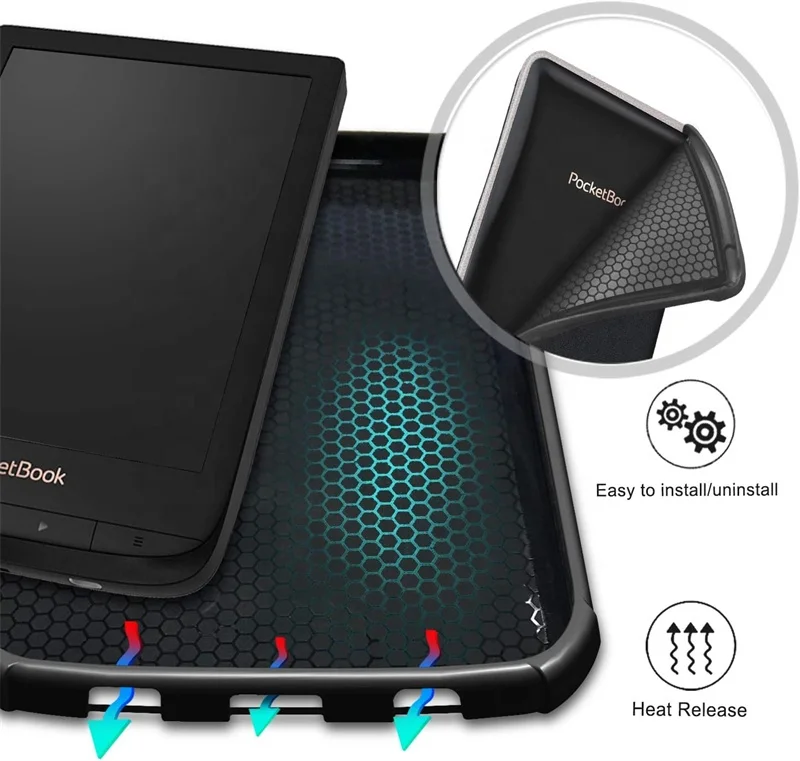 Custom Flip Cover Case for Pocketbook 606/616/627/628/632/632 Plus/632 Aqua/633/Colour/Touch Lux 4/Touch Lux 5 etc Ebook Readers