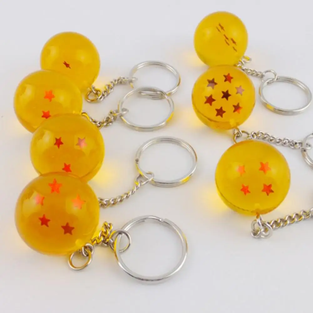 Anime Dragon Goku Ball 3D 1-7 Stars Cosplay Crystal Ball Key Chain