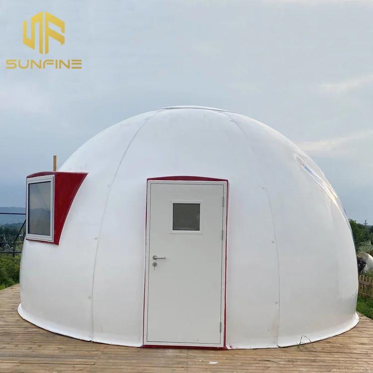 Factory price high quality easy assemble luxury insulated prefabricated FRP dome cottage for ECO Resort