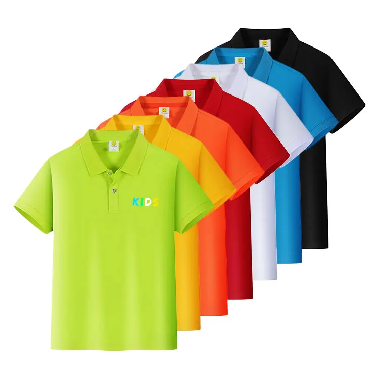 Wholesale School Uniforms Summer Boys Girls 100% Cotton Polo T-shirts For Fids Blank Custom Logo Plain T Shirts Kids Polo Shirts