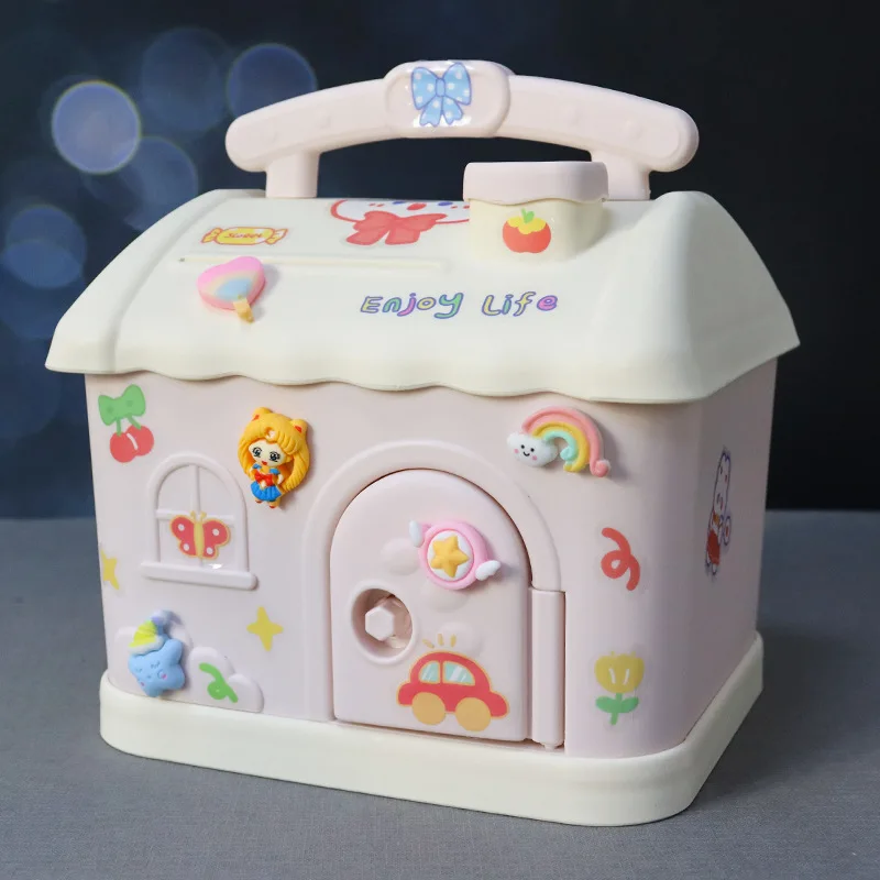 C239 Hot Sale Kids Gift Electronic Money Box Cash Saving Safe Deposit Atm Piggy Banks Lovely Children Password Lock Case