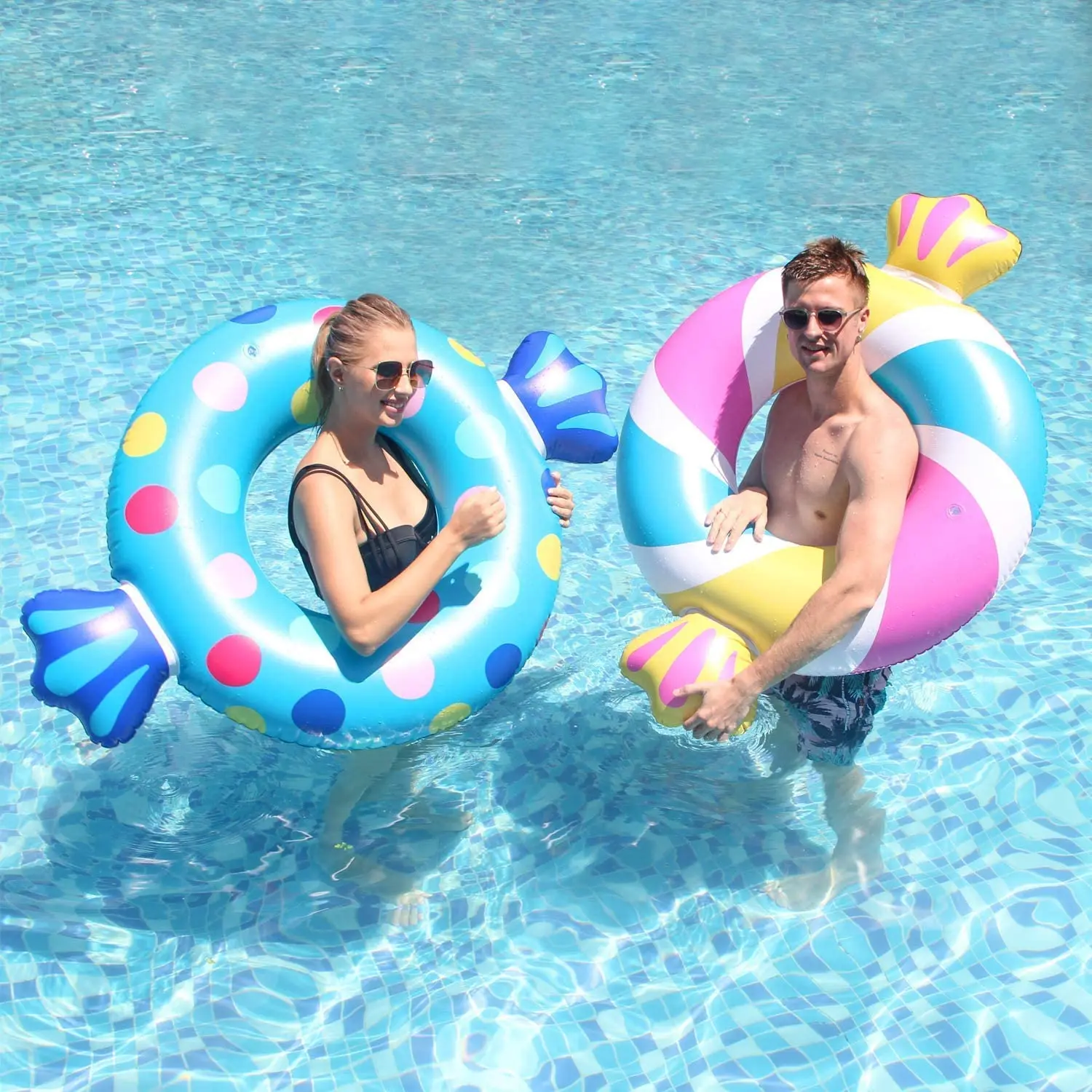Candy Pool Floats, Inflatable Pool Float Swimming Ring, Summer Beach Swimming Toys for Adults Raft Float