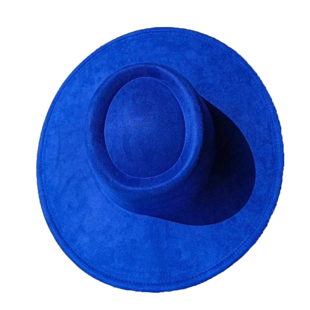 2024 customized new colors suede fedora hats for women round top 9.5 brim dress hats moq 40pcs each color