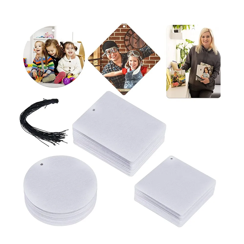 45 Pcs Sublimation Air Freshener Blanks Car Scented Hanging Felt Air Freshener Fragrant Sheet