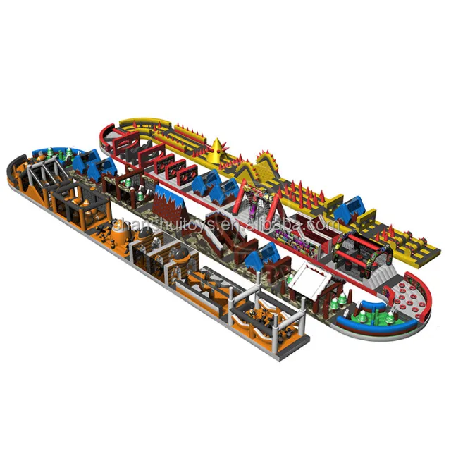 China cheap game outdoor race large mega bouncy castle crazy custom inflatable 5k run insane obstacle course for sale