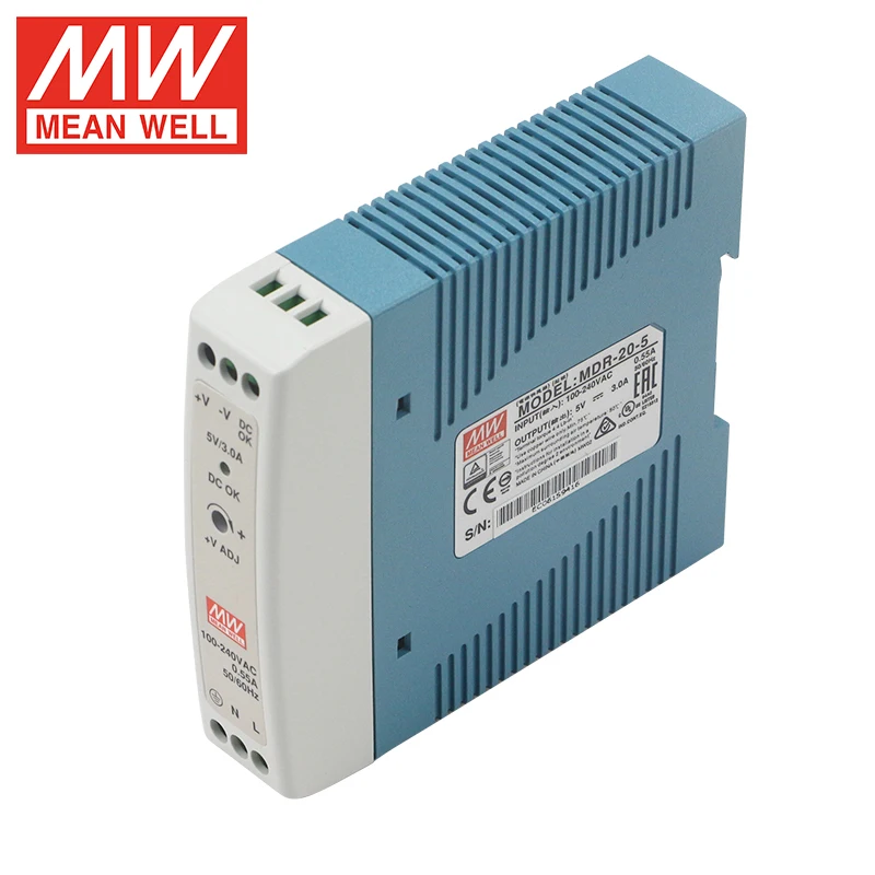 Mean Well MDR-20-5 15W Din Rail power supply