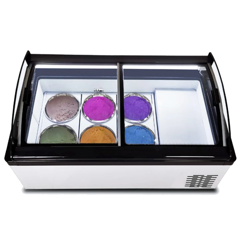 6 pans Gelato ice cream Showcase Display Freezer/tabletop Ice Cream display cooler/restaurant desktop ice cream display cabinet
