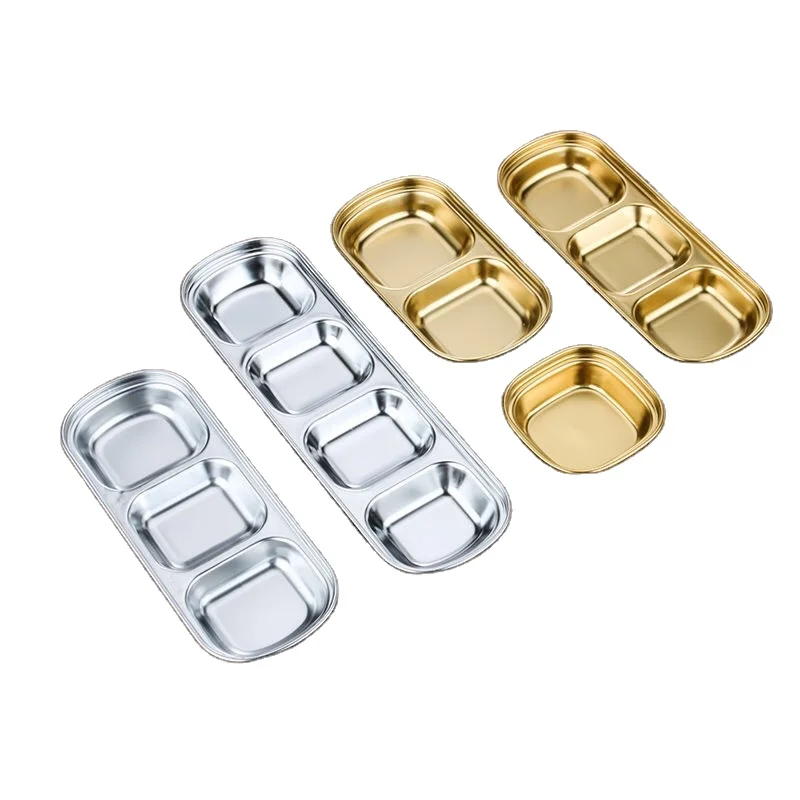 Condiment Dish Durable Stainless Steel Snack Plate Sauce Dish Seasoning Dish Stackable Snack Plate for Appetizers for Home