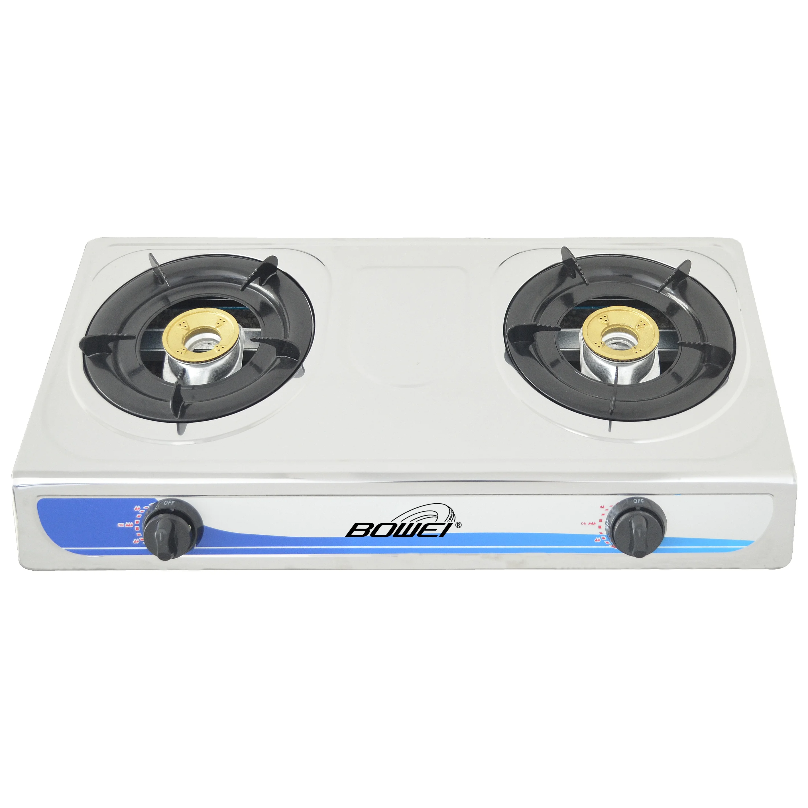 Bowei Kitchen Appliances Portable Stainless Steel Cooktop Gas Stove High Quality Double Gas Cooker